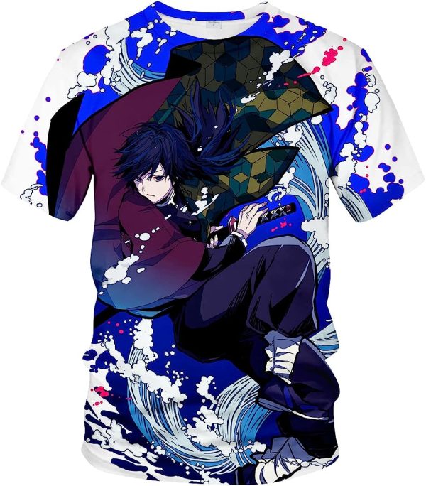 Unisex Demon Slayer Tomioka Giyuu Pattern 3D Anime Shirt