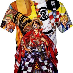 Unisex One Piece Luffy Pattern 3D Anime Shirt