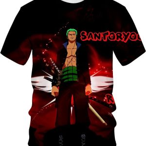 Unisex One Piece Zoro Pattern Printed Short Sleeve 3D Anime Shirt