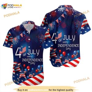 Us Independence Day Hawaiian Shirt 4th July Aloha Gift God Bless America Hawaii Shirt 2