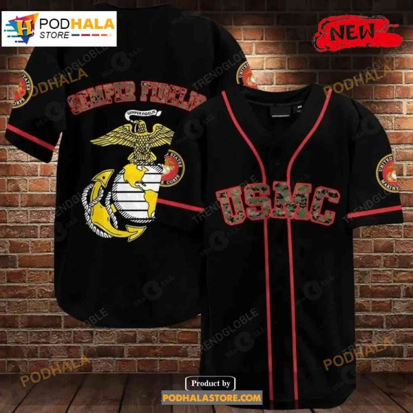 Us Marine Usmc Design Baseball Jersey Shirt