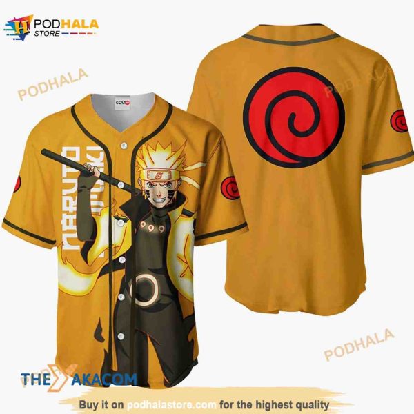 Uzumaki Bijuu Mode Naruto Anime 3D Baseball Jersey Shirt