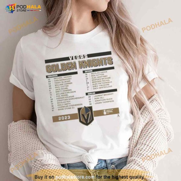 Vegas Golden Knights 2023 Stanley Cup Final Roster Shirt