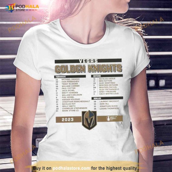 Vegas Golden Knights 2023 Stanley Cup Final Roster Shirt
