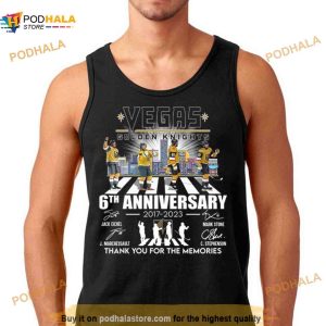 Vegas Golden Knights Abbey Road 6th Anniversary 2017 2023 Thank You For The Memories Signatures Shirt 3
