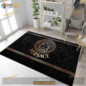 Versace Fashion Brand Gold And Black Living Room Area Carpet Living Room Rugs The Us Decor