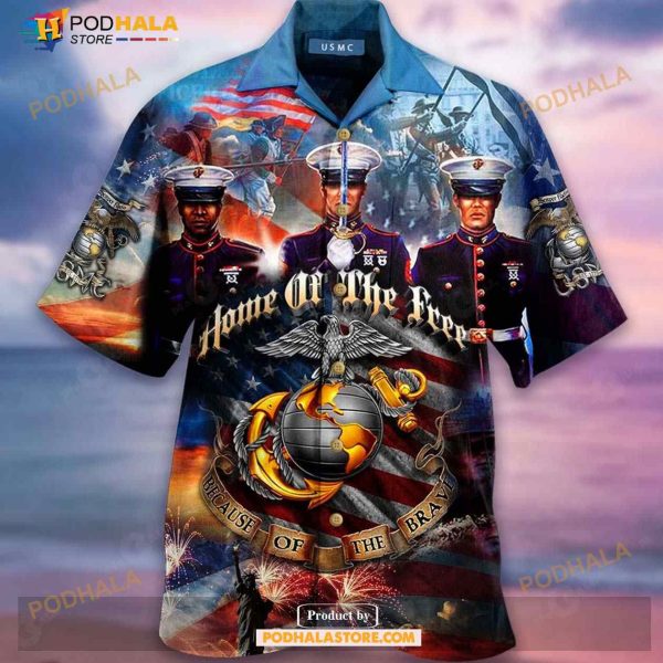 Veteran Day Gifts Veteran Aloha Marine Corps Because Of The Brav Funny Hawaiian Shirt