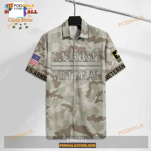 Veteran US Army Uniform Aloha Unisex Full Size Funny Hawaiian Shirt