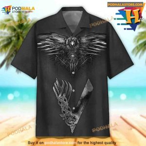 Viking Black Raven Hawaiian Shirt Tropical Shirt For Women 2