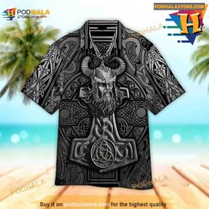 Viking Black Warrior Hawaiian Shirt Tropical Shirt For Women 2