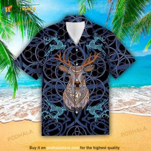 Viking Celtic Deer Hawaiian Shirt