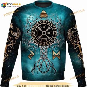 Viking Compass World Tree 3D Printing Rune Novelty Sweatshirt