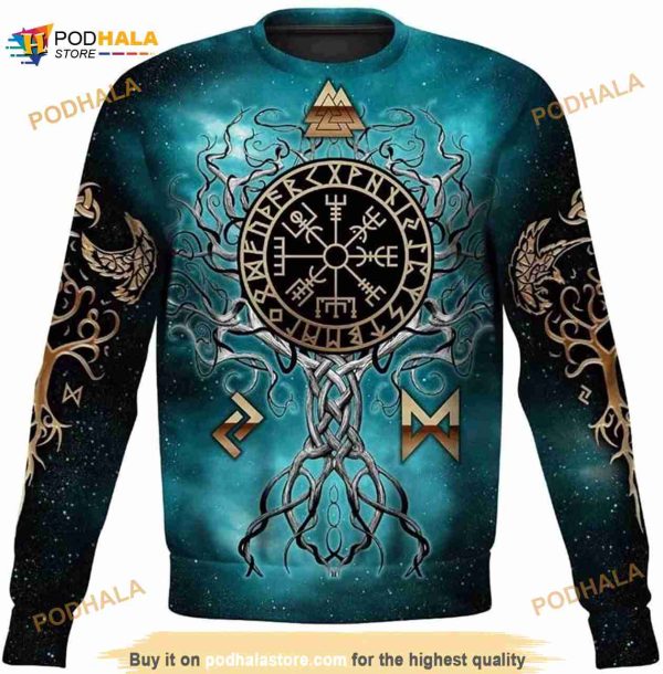 Viking Compass World Tree 3D Printing Rune Novelty Sweatshirt