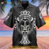 Viking Cool Pattern Black Style Hawaiian Shirt, Summer Beach Short Sleeve Hawaii Shirt