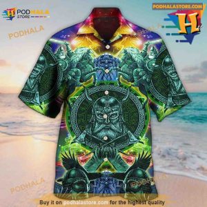 Viking Green Cool Style Hawaiian Shirt, Tropical Shirt For Women
