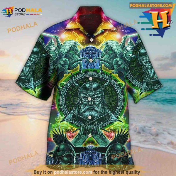 Viking Green Cool Style Hawaiian Shirt, Tropical Shirt For Women