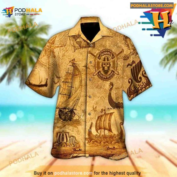 Viking Longship Funny Hawaiian Shirt