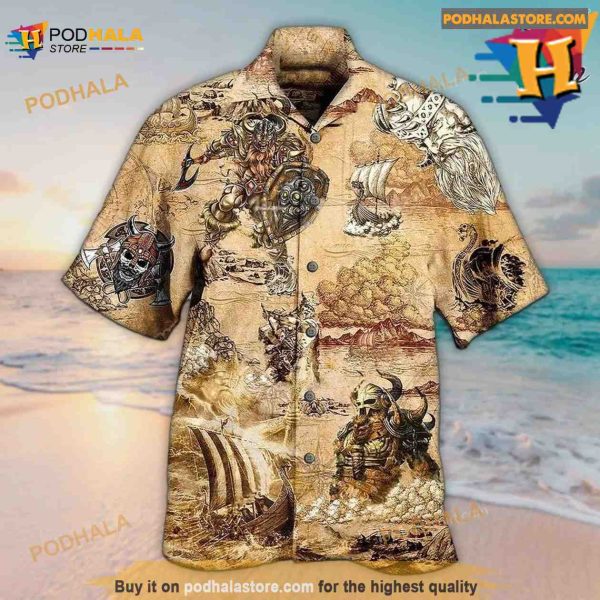 Viking Map War Funny Hawaiian Shirt