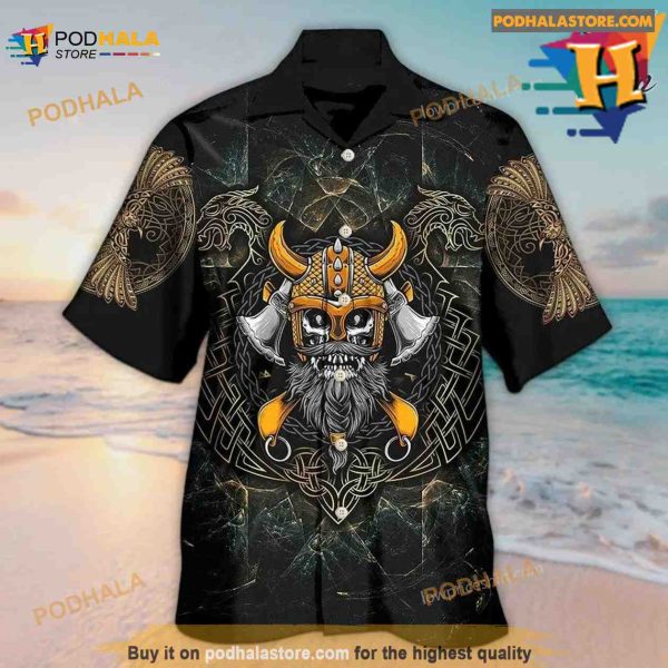 Viking Skull King Darkness Hawaiian Shirt, Tropical Shirt