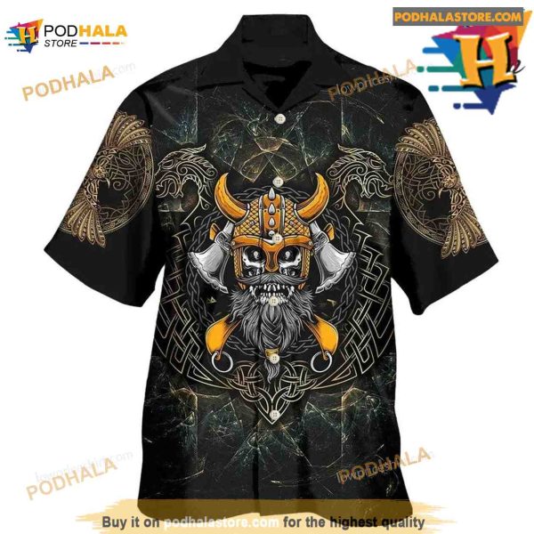 Viking Skull King Darkness Hawaiian Shirt, Tropical Shirt