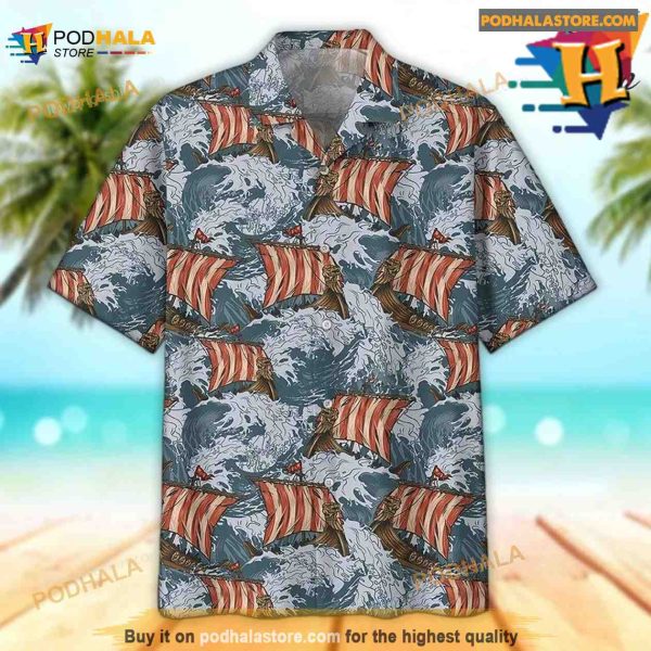 Viking Thunder Storm Hawaiian Shirt, Tropical Shirt