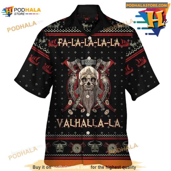 Viking Valhalla Black And Red Hawaiian Shirt, Tropical Shirt