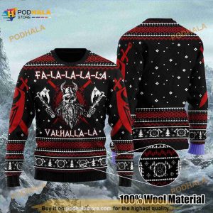 Viking Valhalla Ugly Knitted Christmas 3D Sweater