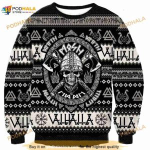 Viking Valhalla-la Ugly Knitted Christmas 3D Sweater