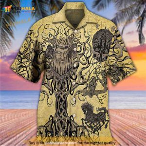 Viking Victory Life Tree Hawaiian Shirt, 3D Button Down Shirt, Summer Gift