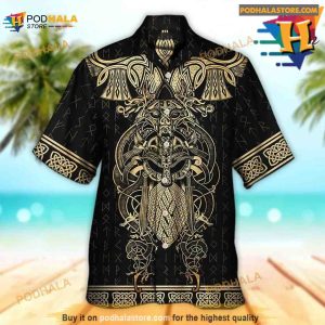 Viking Warrior The Raven Yellow Of Odin Hawaiian Shirt, Aloha Shirt