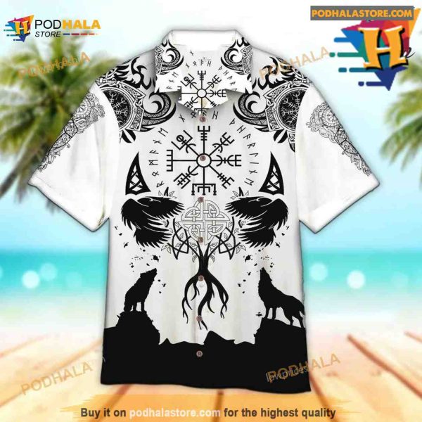 Viking Wolf Aloha Hawaiian Shirt, Aloha Shirt