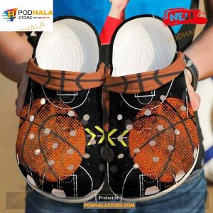 Vintage Black Orange Basketball For Unisex Crocs Classic Clog Shoes