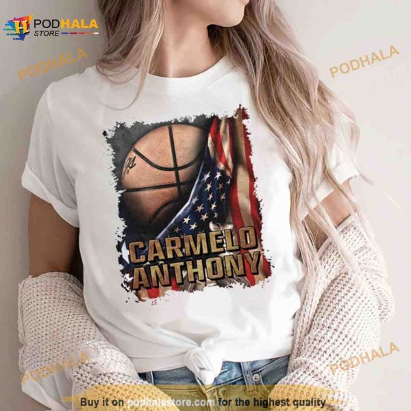Vintage Styles Basketball Carmelo American Flag Shirt