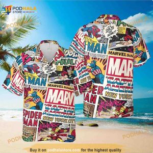 Vintage Superhero Funny Hawaiian Shirt, Spiderman Aloha Vibe Shirt