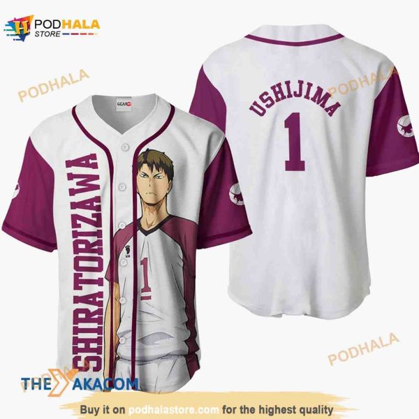 Wakatoshi Ushijima Haikyuu Anime 3D Baseball Jersey Shirt