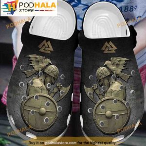Warrior Viking Gifts 3D Crocs, Funny Crocs