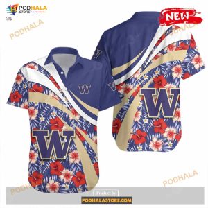 Washington Huskies Ncaa Hibiscus Sport Special Style Funny Hawaiian Shirts 2