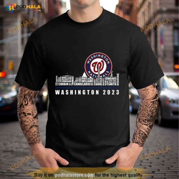 Washington Nationals 2023 Season Team Players Names In City Shirt