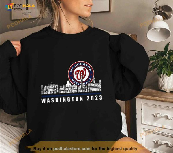 Washington Nationals 2023 Season Team Players Names In City Shirt