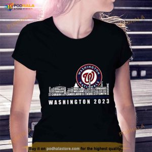 Washington Nationals 2023 Season Team Players Names In City Shirt 3