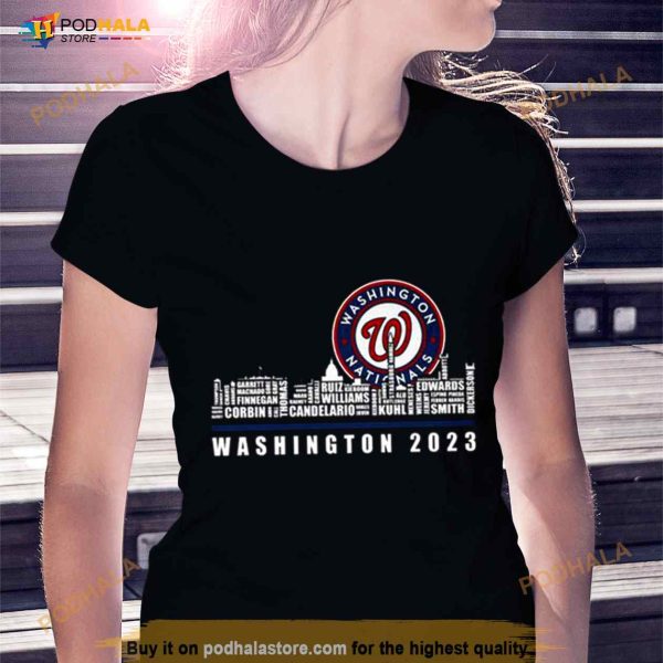 Washington Nationals 2023 Season Team Players Names In City Shirt