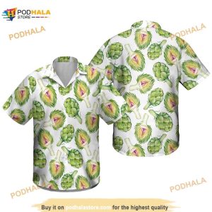 Watercolor Artichoke Hawaiian Shirt, Button Vintage Aloha Hawaii Shirt
