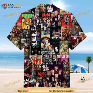 We Will Rock You Unisex Hawaiian Shirt, Highway To Hell Rock And Roll Music Hawaii Shirt