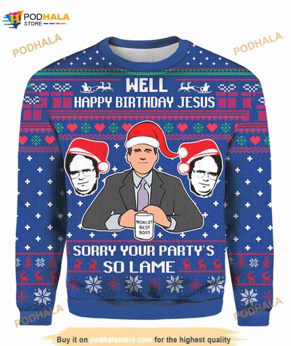 Well Happy Birthday Jesus Merry Christmas 2023 3D Sweater