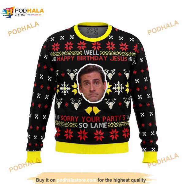 Well Happy Birthday Jesus The Office Ugly Christmas Sweater