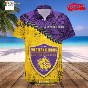 Western Illinois Leathernecks Ncaa Grunge Polynesian Tattoo Funny Hawaiian Shirts 2