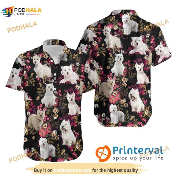 Westie Hawaiian Shirt, Westie Shirt, Westie Tropical Shirt