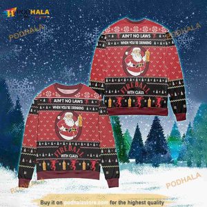 When Youre Drinking Fireball Whisky With Santa Claus Ugly Sweater 3D