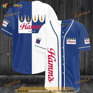 White - Blue Hamm's 3D Baseball Jersey