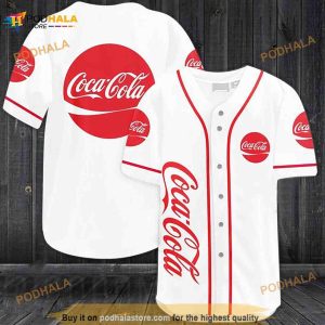 White Coca-cola 3D Baseball Jersey